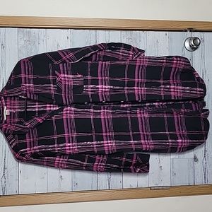 Victoria's Secret Buffalo Sparkle Plaid Sleep Shirt T-shirt Sz M